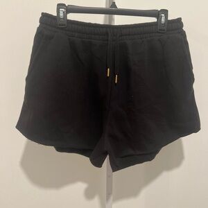 We Wore What NWT Pull On Shorts LARGE Black High Waist Drawstring Casual Lounge